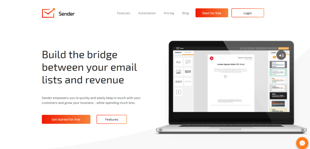 Sender email marketing software