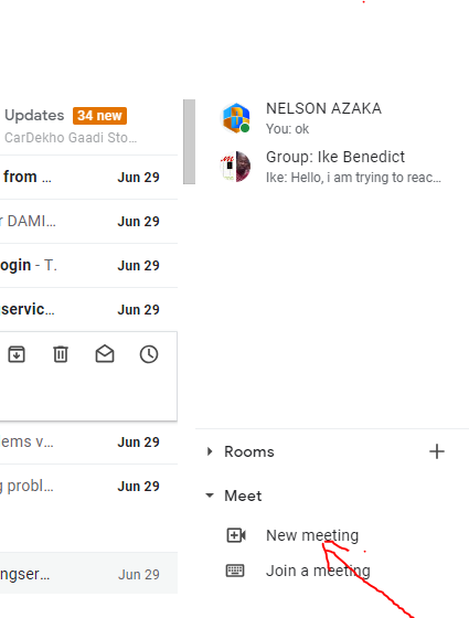 Google meet in gmail