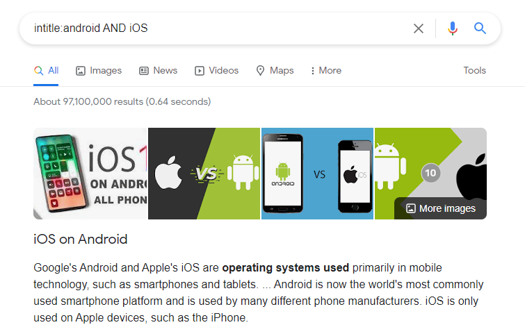 advance search - comparing