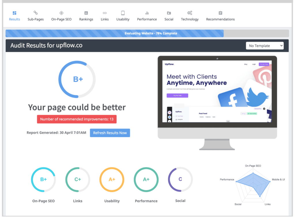 Perform Seo audit with seoptimer